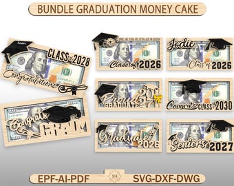 Porta soldi personalizzato per laurea 2025, regalo per studente laureato in formato SVG, regalo per studente dell'ultimo anno delle superiori in formato SVG, porta soldi personalizzato con nome del laureato in formato SVG