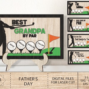 Golf fête des pères meilleur papa signe SVG, grand-père Laser Cut fichiers, fête des pères signe Svg, meilleur papa par Par Svg, Glowforge Laser Cut, Digital Flie