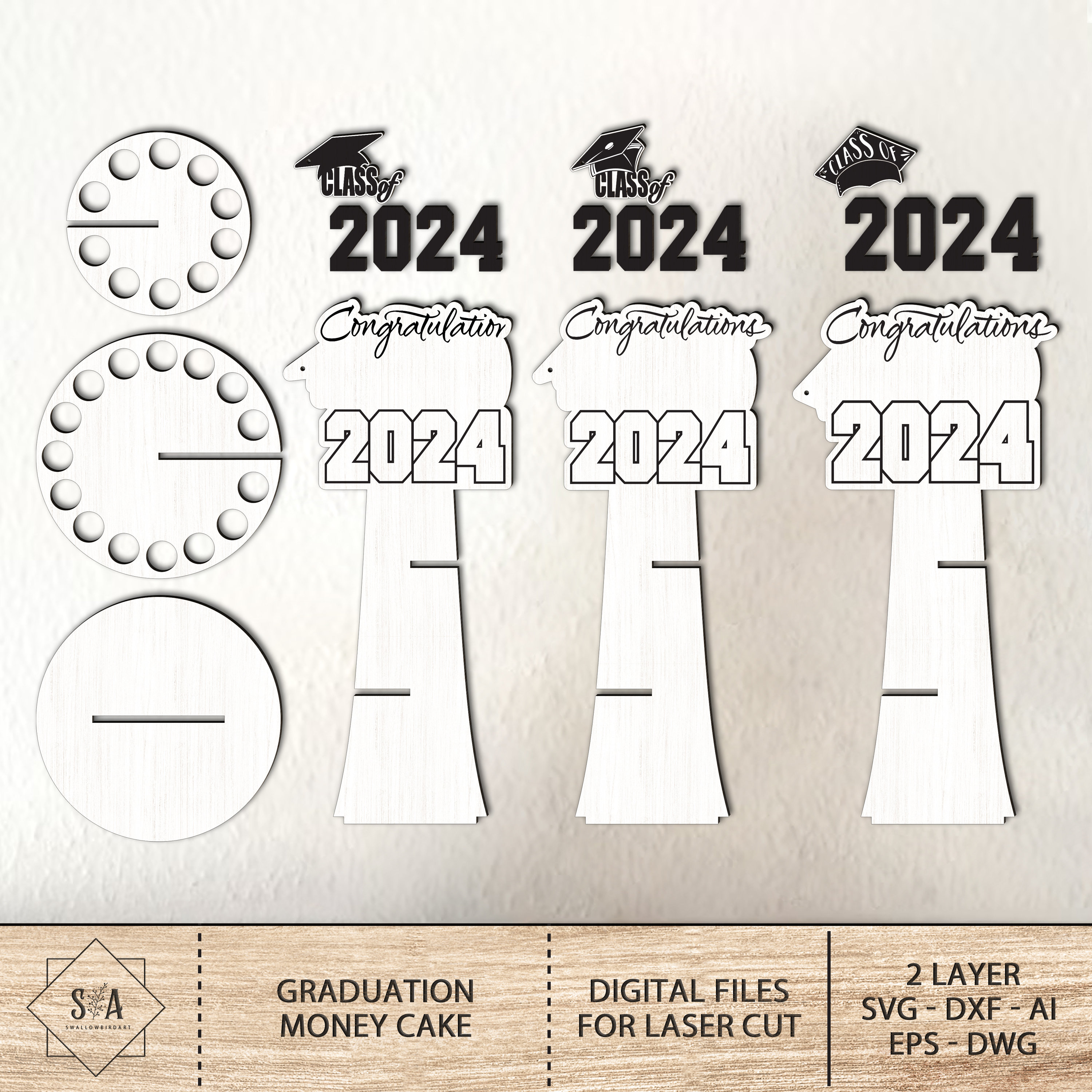 Bundle Graduation Money Holder Svg , Class of 2024 to 2030 Svg ...
