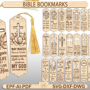 Bibel Lesezeichen, Lesezeichen inspirierend, Ostern Laser-Dateien. Bibel Zitate Lesezeichen, gravierte Lesezeichen für Glowforge, Laserschneiden