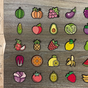 Pacchetto orecchini a bottone di frutta SVG, orecchini di frutta Svg, file di orecchini laser, file Glowforge