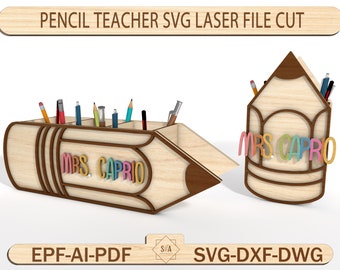 Teacher Flower Holder With Stand Svg ,Teacher Gift Pencil Holder, Teacher Pencil Box ,Year End Appreciation Gift,Teacher Basket Caddy Holder