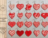 Valentine’s Day Earrings Laser Cut SVG, Love Heart Earrings Glowforge Laser SVG,Valentine'sDay Svg, Laser Earrings Files,Glowforge Files Svg