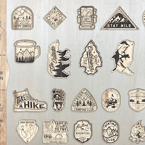 vintage extérieur porte-clé Svg, Summer Camp porte-clé Svg, Happy Camping Svg, fichiers de boucle d’oreille Glowforge, Camping Laser boucle d’oreille Svg, Camping Svg