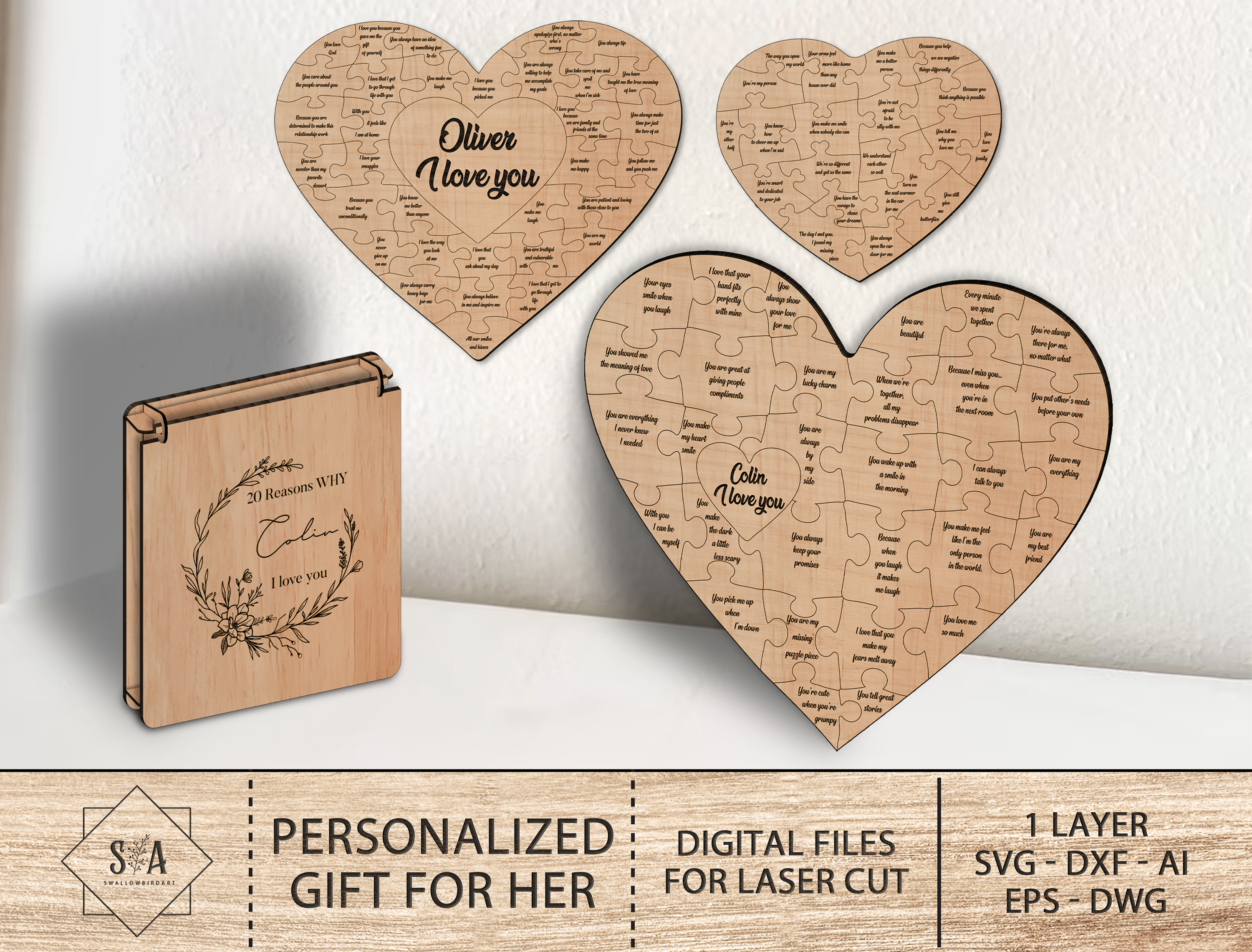 Reasons I love You ,Personalized Reasons I Love You Wooden Jigsaw Puzzle,Wedding Valentine Anniversary Gift ,Valentines Day Gifts For Her