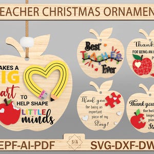 Lehrer Weihnachtsverzierung Schnittdatei SVG, Weihnachtsverzierungsart-Svg, Lehrer-Verzierungsart-Svg, Klasse Weihnachtsdekoration, Weihnachtsgeschenk, Glowforge SVG-Datei