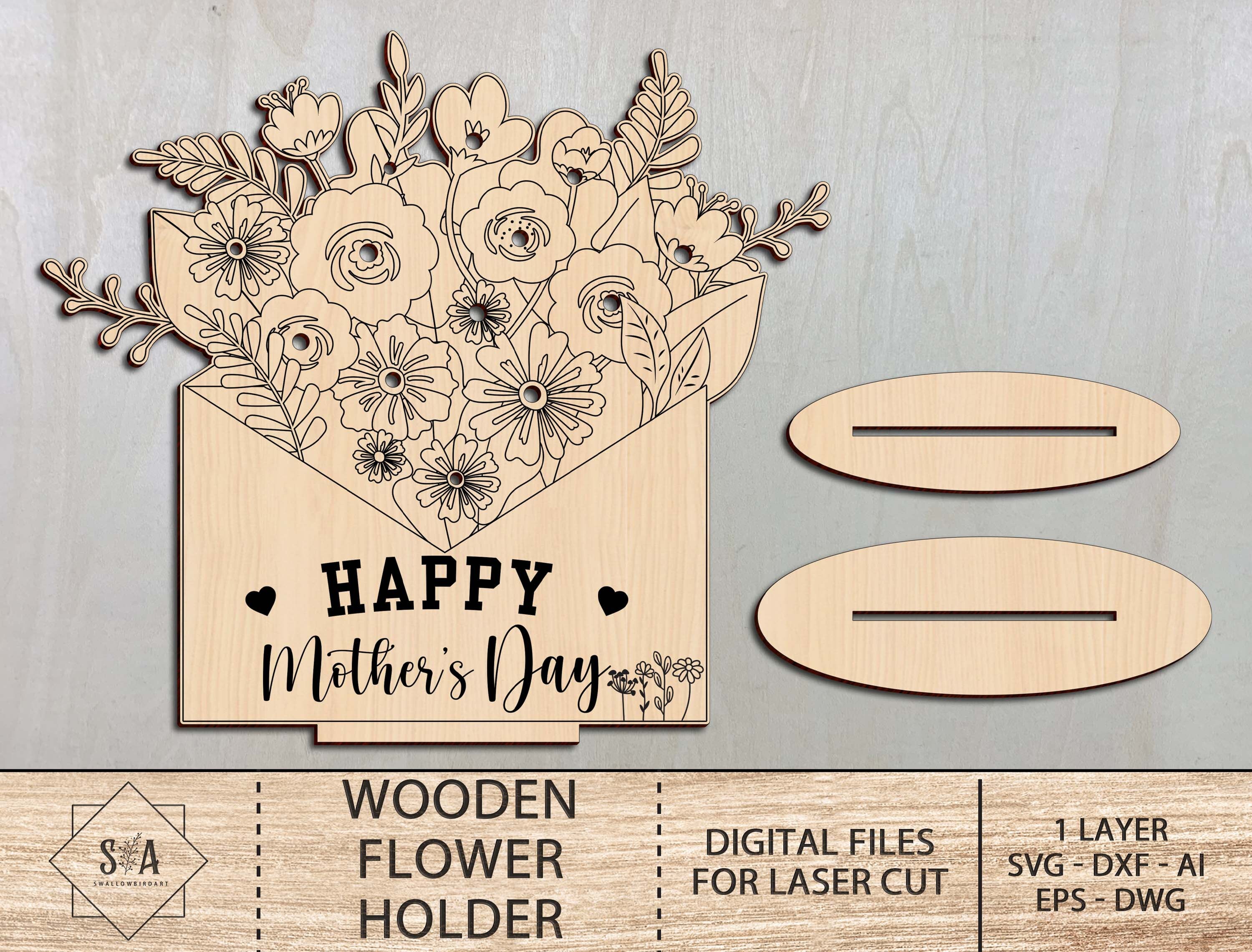 Flowers for Mommy Holder Svg Wood Flower Holder Svg Flower Etsy UK