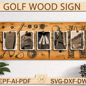 Panneau en bois Gofl fête des pères, décoration de chambre Gofl, nom de golf vintage art fête des pères, cadeaux pour père, cadeaux Gofl pour hommes, fichiers coupe fête des pères