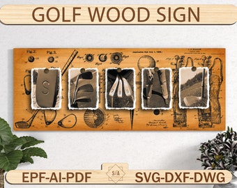 Gofl Father's Day Wood Sign, Gofl Room Decor, Father‘s Day Vintage Golf Name Art, Gifts For Father,Gofl Gifts For Men,Father‘s Day Cut Files