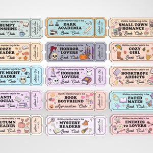 Bookish Ticket Bookmark, Handmade Bookmark Laser Cut File, Laminated Bookmark SVG, Bookish Gift, Book Lover, Librarian Gifts image 2