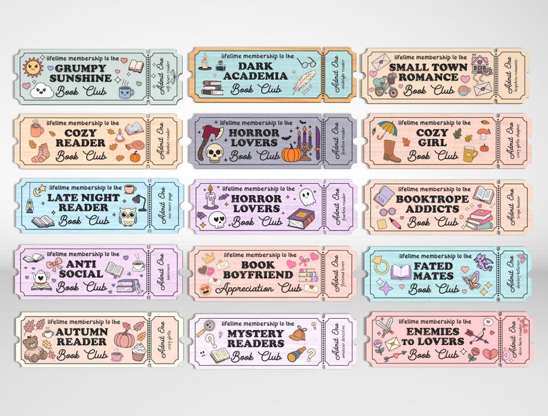Bookish Ticket Bookmark, Handmade Bookmark Laser Cut File, Laminated Bookmark SVG, Bookish Gift, Book Lover, Librarian Gifts image 2