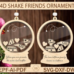 Fernbeziehung Ornament svg, 4D Shake Freunde Ornament svg, Bester Freund Ornament svg, Freundschaft Ornament svg, Freund Geschenk