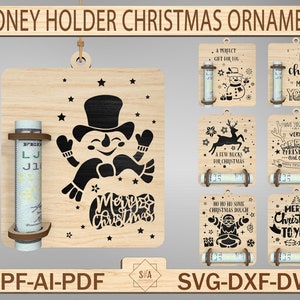 Money Holder Christmas Ornament Svg,Money Sign Christmas Ornament Svg,Christmas Glowforge Svg, Money Gift Holder Svg,Christmas Money Holder