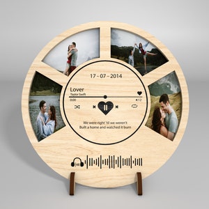 Song Frame Personalized Song Plaque Photo Frames Laser Cut SVG ,valentine Music ...