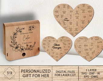 Personalized Reasons I Love You Wooden Jigsaw Puzzle,Wedding Valentine Anniversary Gift ,Valentines Day Gifts For Her,Valentines Couple Gift