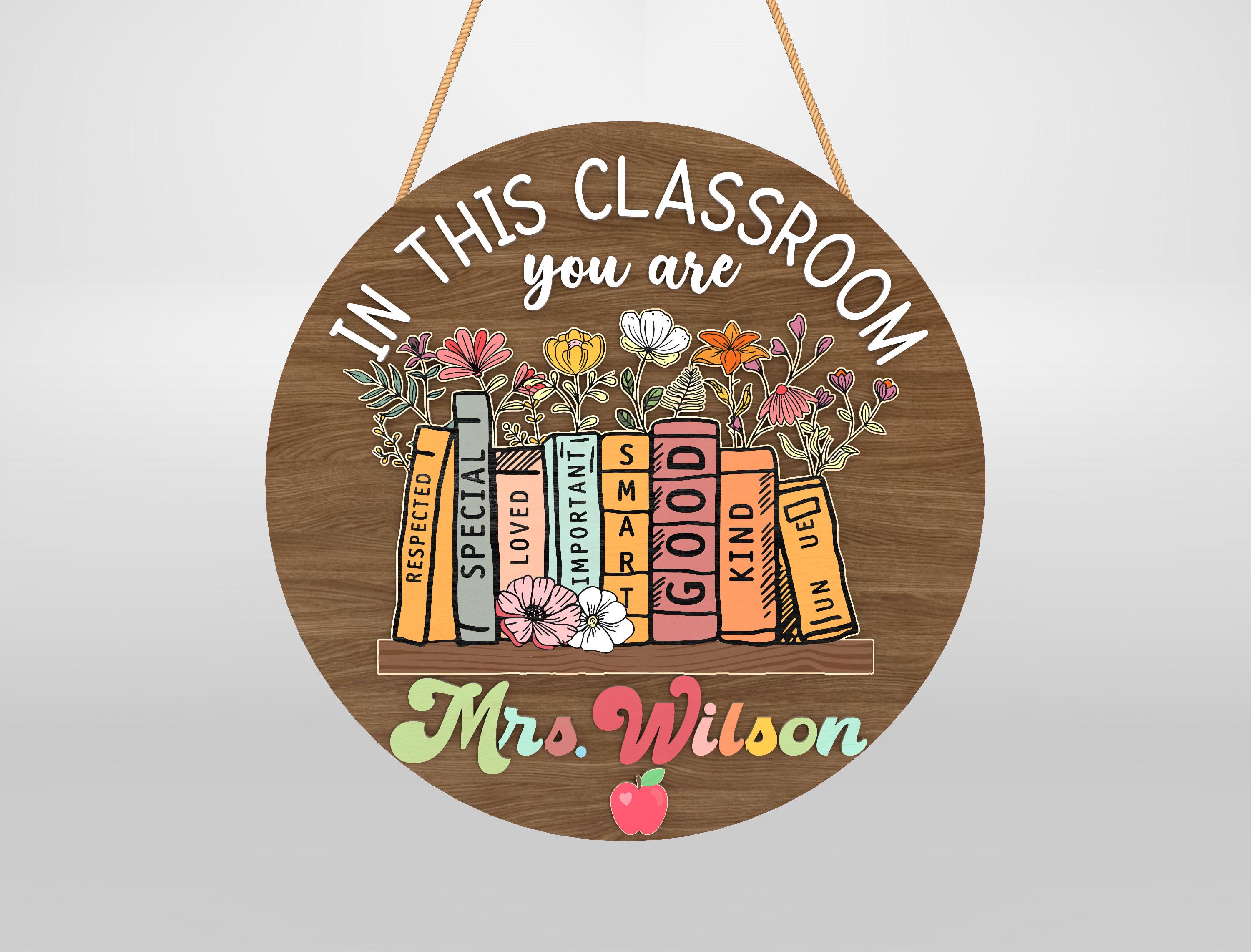 Personalized Teacher Door Sign Svg,custom Teacher Door Sign, in This ...