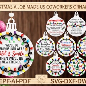 Beste vriend Christmas Ornament Svg-bundel, grappig kerstornament Svg, vriendschap kerstornament Svg, kerstcadeau, Glowforge Svg-bestand