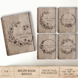 Album fotografico di matrimonio personalizzato in formato SVG, copertina del libro degli ospiti in formato SVG, file tagliati al laser dell'album fotografico di San Valentino, regalo di San Valentino, file SVG Glowforge