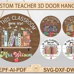 Personalisiertes Lehrer-Türschild, Lehrer-Türschild, In diesem Klassenzimmer sind Sie, Klassenzimmer-Türschild, Klassenzimmer-Willkommen, Glowforge-Datei
