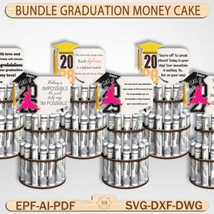 Graduation Gift Money Holder, Tiered Graduation Money Holder Svg,Graduation Money Cake Glowforge Laser Svg,Graduation Class Of 2024 2025 Svg
