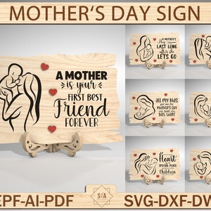 Signo del Día de la Madre Svg, Regalo para mamá, Archivo de corte láser de las madres, Archivo de signo de estante del Día de la Madre, SVG del Día de la Madre, Archivo de corte láser para Glowforge