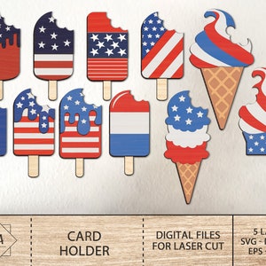 4th July Popsicle Bundle Svg, Patriotic Svg, Patriotic Popsicle Svg, 4th Of July Laser Cut Svg, Red White And Blue,Digital Download Svg image 2
