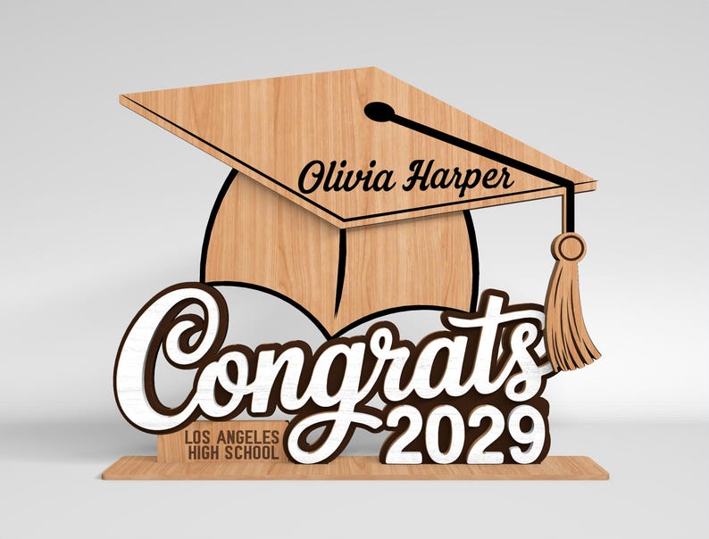 Graduation Hat Sign Graduation Wooden Sign Digital File, Laser Cut Graduation Decor, Class ...