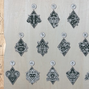 Bundle Sternzeichen Ohrringe SVG, Sternzeichen Ohrringe SVG, Sternzeichen Ohrringe, Glowforge Dateien, Horoskop Ohrringe SVG