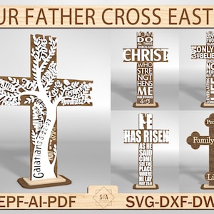 Easter Cross Svg, Easter Svg, Our Father Cross Easter lasergesneden, Pasen-bestanden, religieus teken, Pasen-laserbestanden digitaal, Faith Svg, download