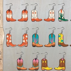 Western Ohrringe Cowboystiefel SVG, Cowboy Glowforge SVG, Cowboystiefel Ohrringe SVG, Cowgirl Boot Ohrringe SVG, Cowgirl Stiefel Ohrringe
