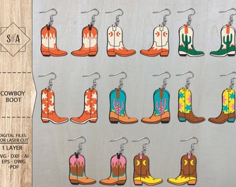 Western örhängen cowboystövel svg, cowboy glowforge svg, cowboystövelörhängen svg, cowgirlstövelörhängen svg, cowgirlstövelörhängen svg