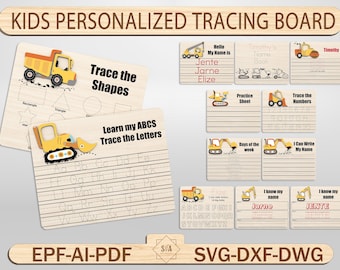 Gepersonaliseerd traceerbord voor kinderen, bouwbord, educatieve borden, ik kan mijn naam schrijven, Montessori, naamtracering, lettertracering