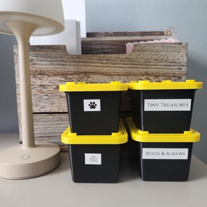 Tiny Tote with Snap Lid | Mini Storage Tote | Stackable Desk Organizer
