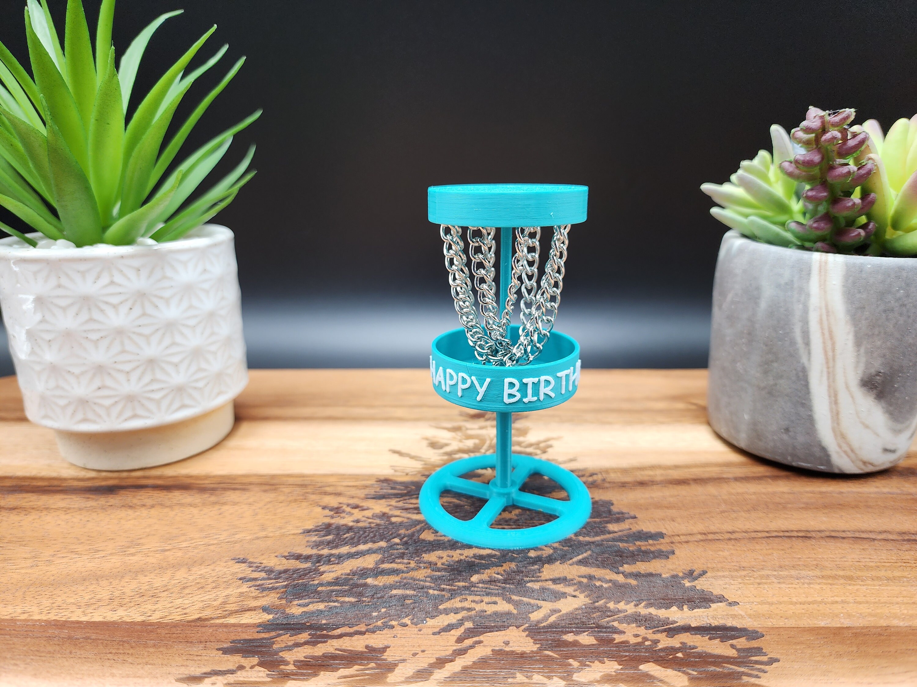 Happy Birthday Disc Golf Basket Cake Topper Decoration Etsy