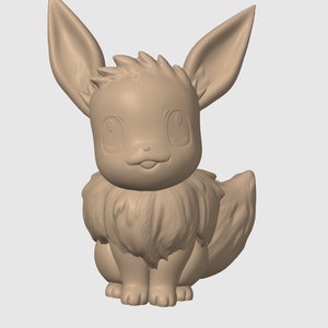 Eevee Pokemon-Inspired Piggy Bank .STL File - Digital Download