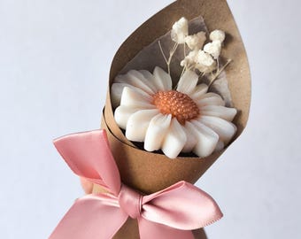 Bouquet marguerite fondant parfumé, mariage, baptême, événement, cadeau invité.