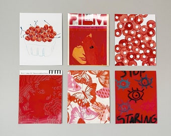 Red Wall Art Prints, Wall Collage, Digital Prints, Teen Bedroom, Photo Collage Kit, VSCO, Girl Room Decor, Dorm Decor, Wall Collage Kit