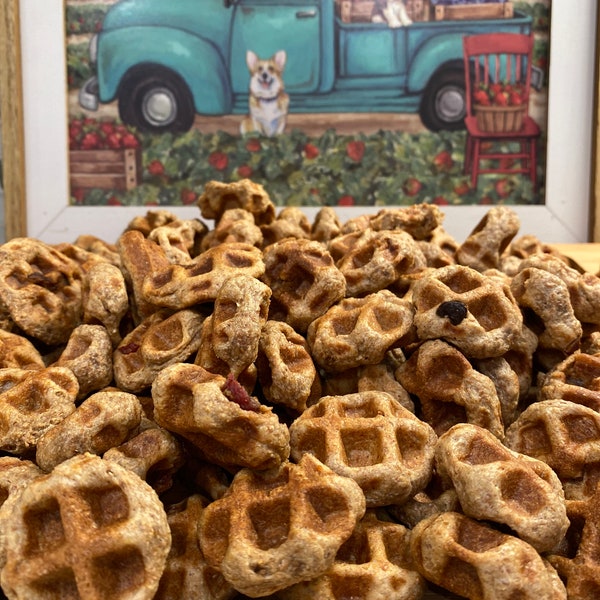 Dog Treats | Homemade Dog Treats | Peanut Butter Dog Treats | Peanut Butter Bacon Woofles | Waffles for Dogs | Bacon Dog Treats