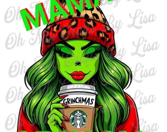 Christmas Mama Grinch Png, Female Grinch Png, Instant Download