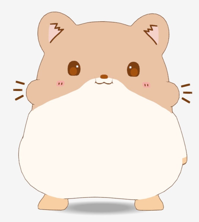 Cute drawn hamster Kawaii animal in the house Avatar mascot funny character sticker isolated on white background Vector stock illustration 5498407 Vector Art at Vecteezy