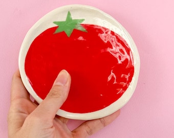 Pomodoro-lepelsteun | Uniek handgeschilderd geglazuurd keramisch keukengerei