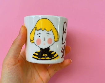 Tazza in porcellana di Berlino disegnata a mano, design della città