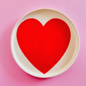 LOVE Plate | Handmade Ceramic Serving Plate |  Unique Minimalist Home Decoration |  Hand Painted Wall Decor
