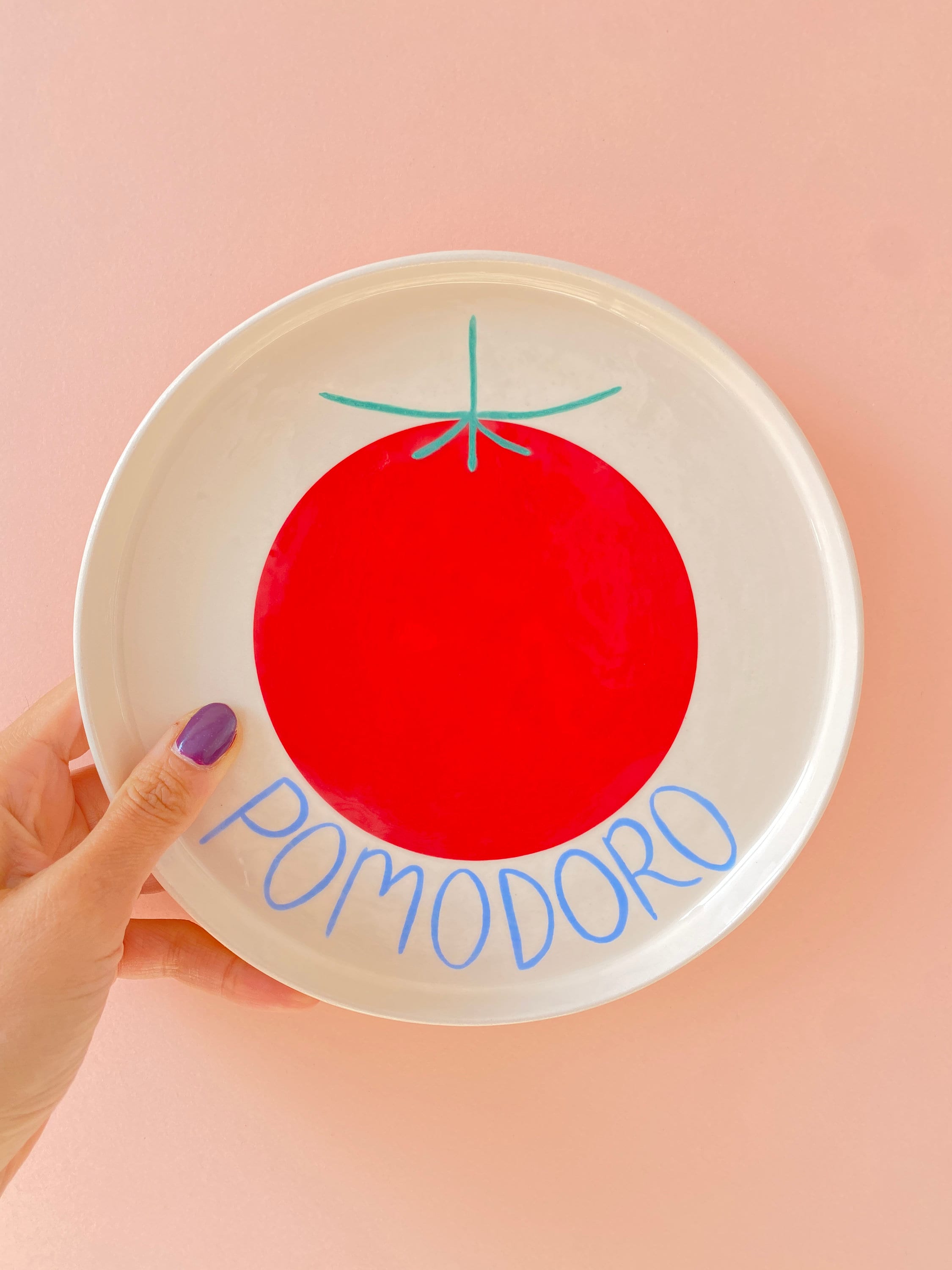 Pomodoro Plate | Handmade Ceramic Tableware, Hand painted Unique Wall Decoration