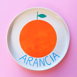 Arancia Plate | Hand painted Aesthetic Tableware, Illustrared Ceramic Wall Plate