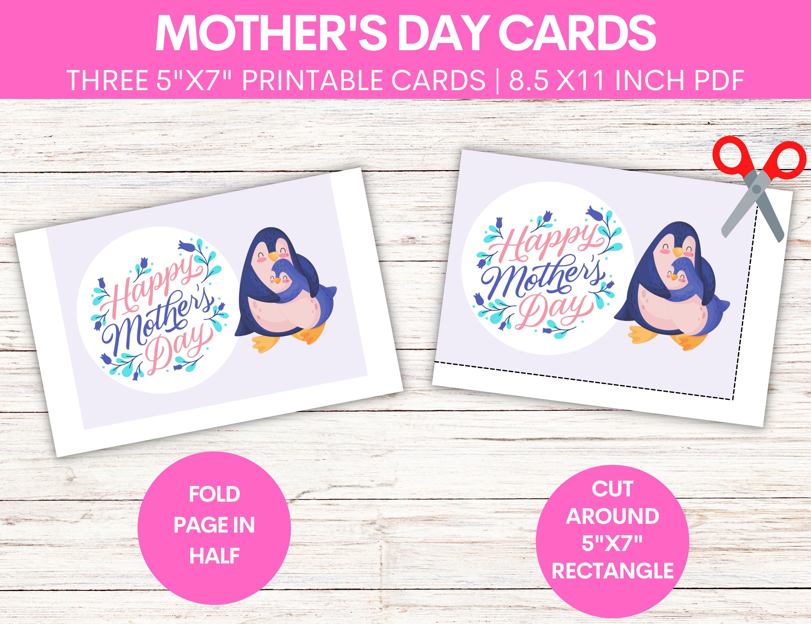 Printable Mother's Day Greeting Card Bundle | Blank Mother's Day Card ...