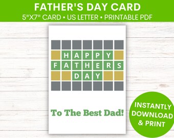 Wordle Father's Day Greeting Card from Son or Daughter | Funny Card for Dad | From Son | From Daughter | Funny Printable PDF Card