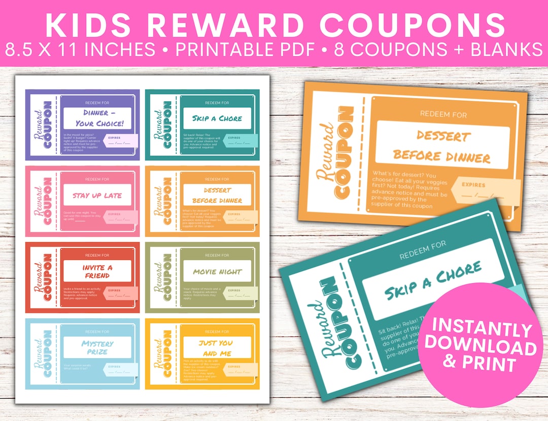 Kids Reward Gift Coupons Printable Children s Voucher Birthday