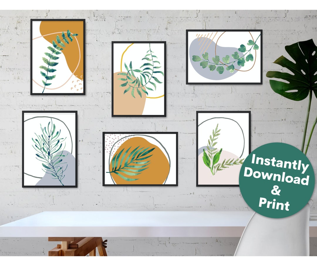 Boho Botanical Wall Art | Set of 6 | Printable | Downloadable | Living ...