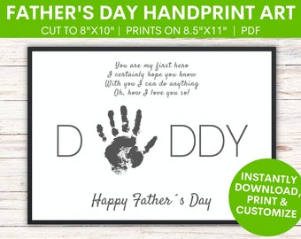 Father's Day Handprint Art Keepsake Templates | Hand Print Craft for Dad | Keepsake Art Gift | Toddler Dad's Day Gift | Printable PDF